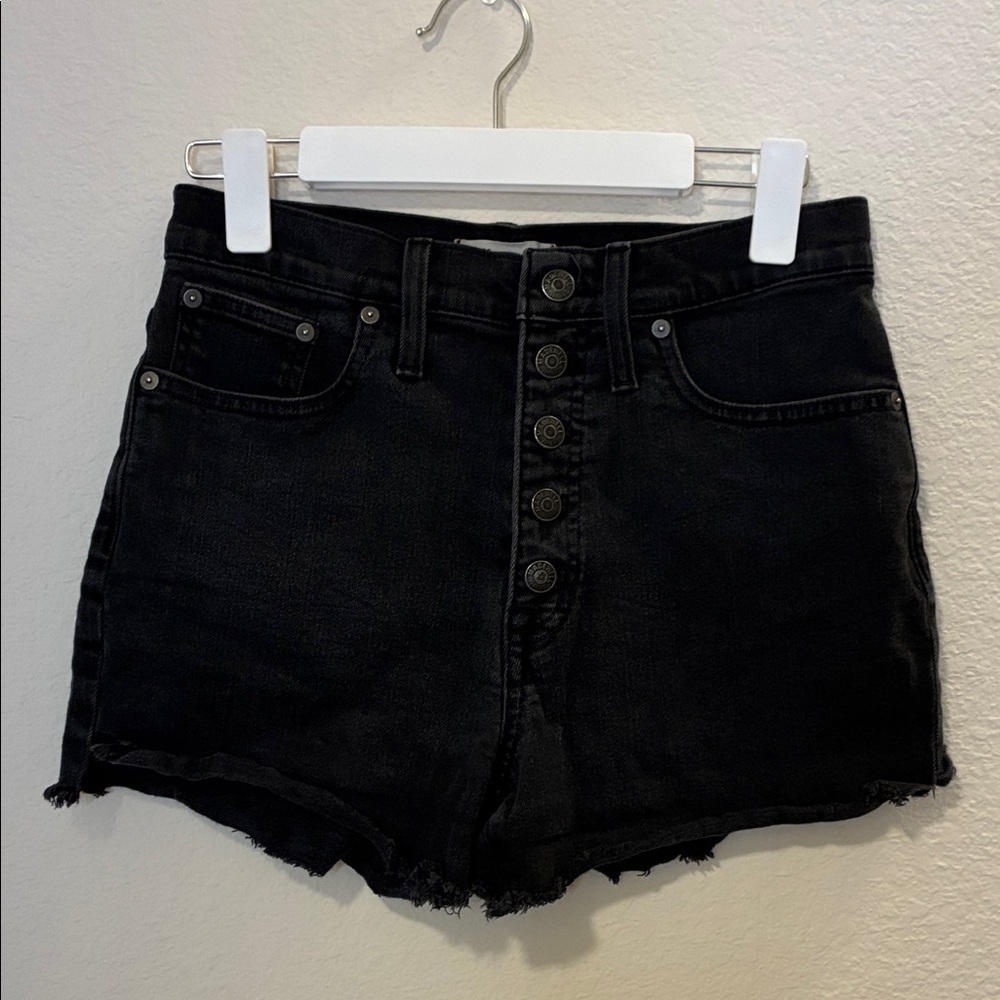 Madewell Charcoal Button-Fly Denim Shorts
